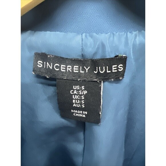 NWOT Sincerely Jules Women’s Blue Blazer 1 Button Size Small - Picture 2 of 8